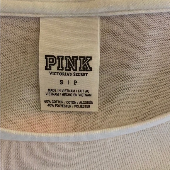 Sold VS pink sheer long sleeve fitted tee SM - Picture 3 of 5